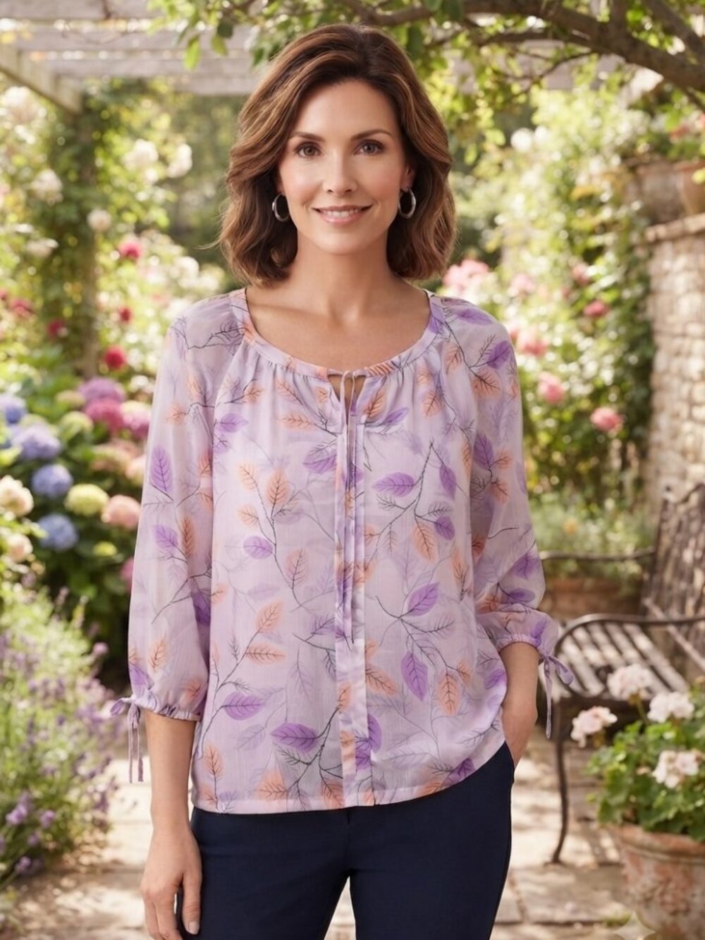 Lavender Floral Blouse Northern Reflections XXL